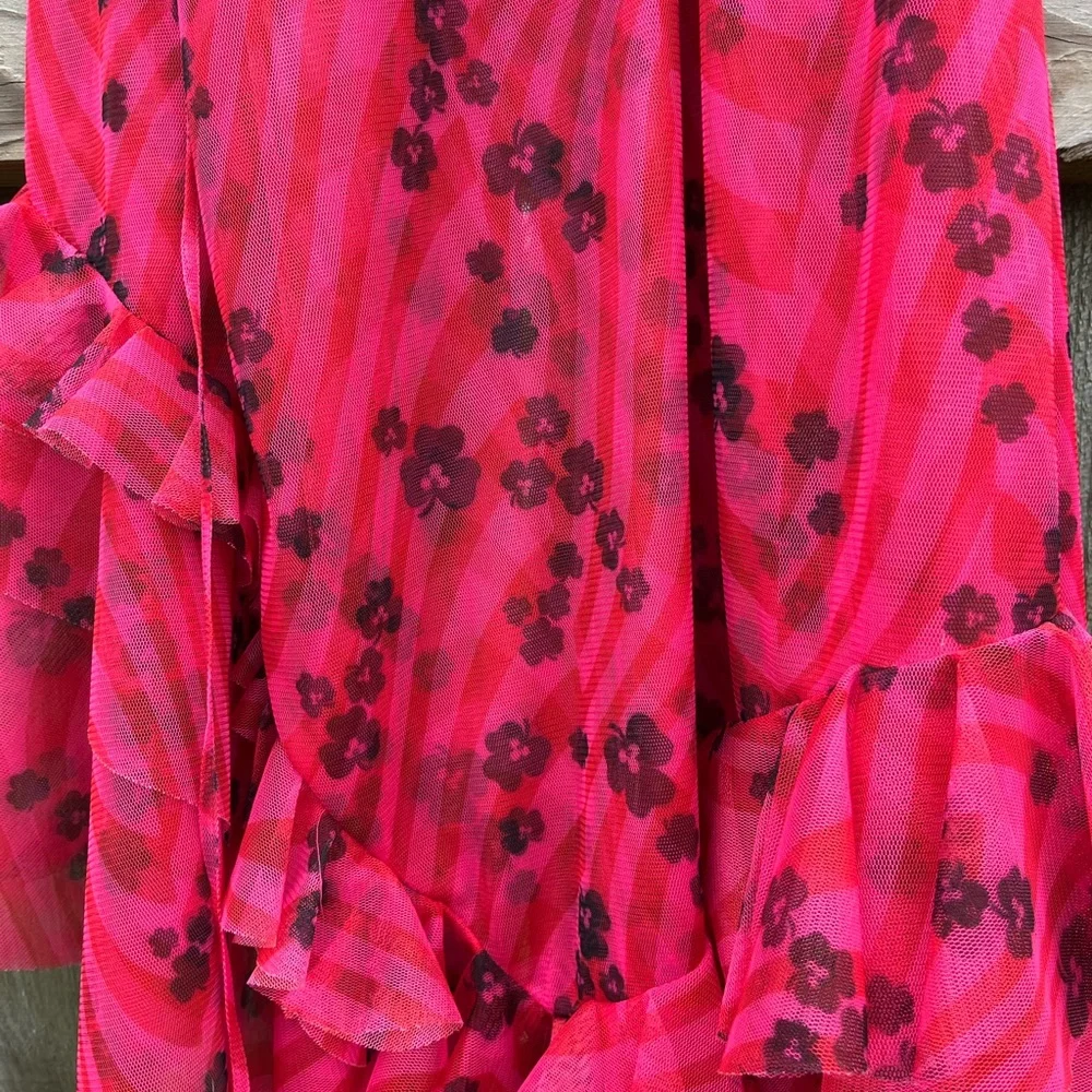 Philosophy di Lorenzo Serafini Pink Floral Ruffle Mini Dress - Unworn - Picture 5 of 9